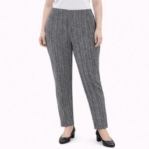 Chico's Pants Size 1, Size 8/10 Black White Herringbone Ankle Stretch
